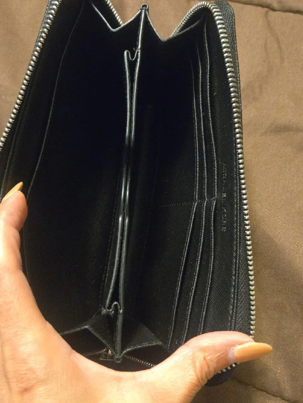 Black Michael Kors Pebbled Zip-Around Wallet